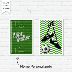 Kit de Placas Decorativas Infantil Futebol 30x20