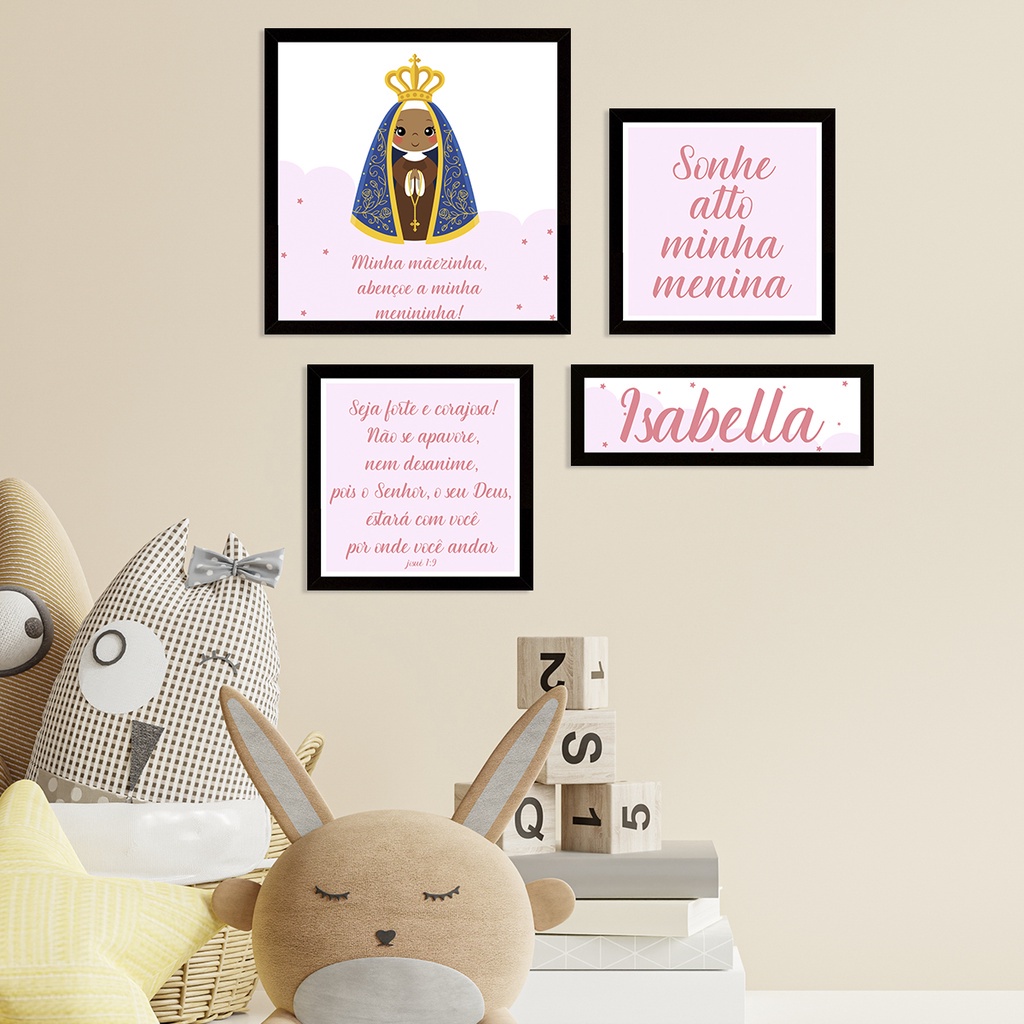Kit de Placas Decorativas Nossa Senhora Aparecida Para Decoração De Quarto Infantil - Home & Living