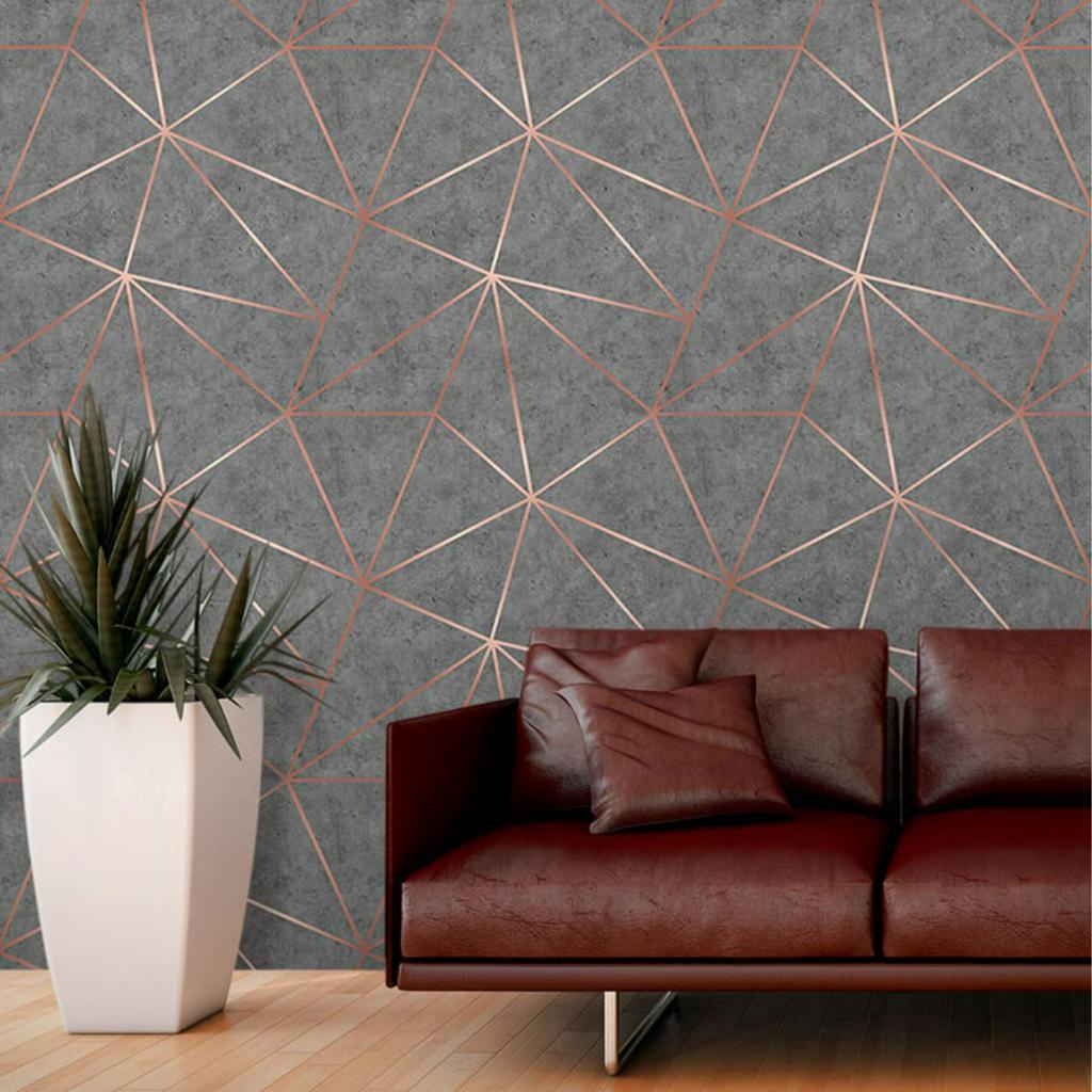 Papel de Parede Autocolante Cimento Rose Gold em Oferta na Shopee