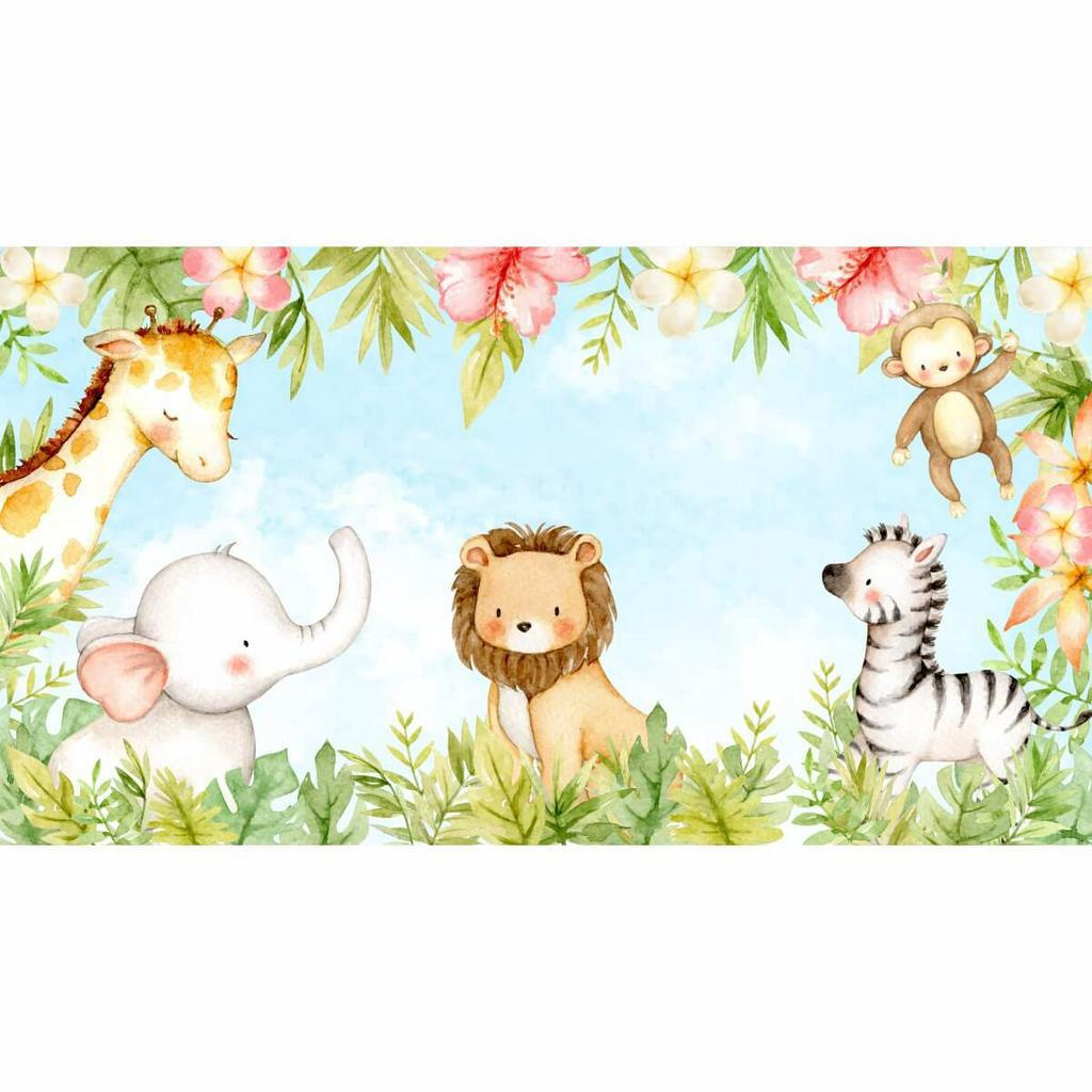 Painel de Parede Vinil Autocolante Lovely Safari Blue - Home & Living