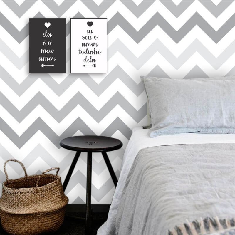 Papel De Parede Chevron Cinza em Oferta na Shopee