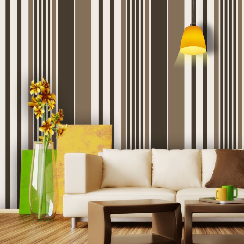 PAPEL DE PAREDE LISTRADO VERTICAL MARROM - Home & Living