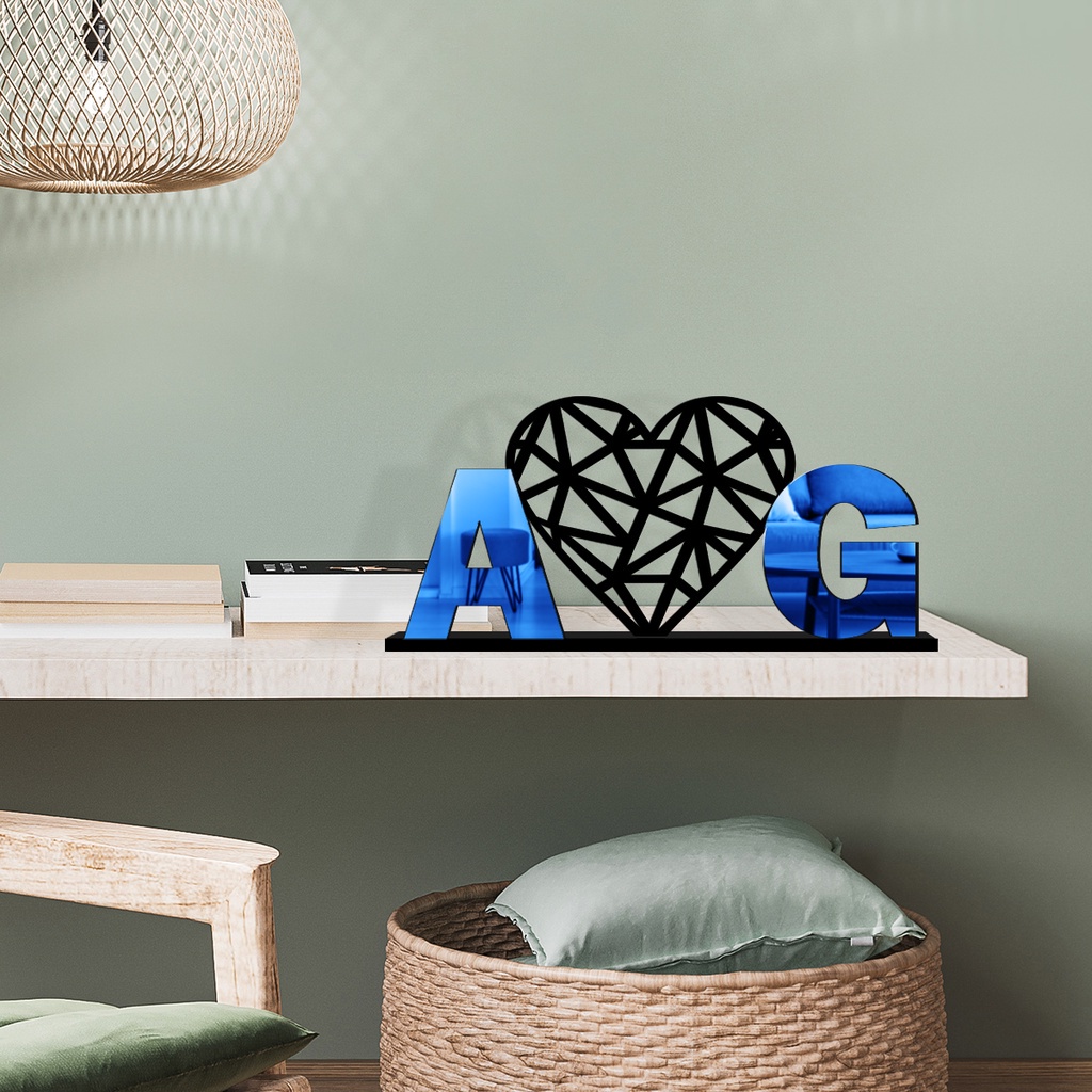 Palavras Decorativas Iniciais Azul - Home & Living