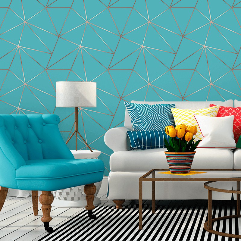 Papel de Parede tiffany Decoração Estilo Modernidade em Oferta na Shopee