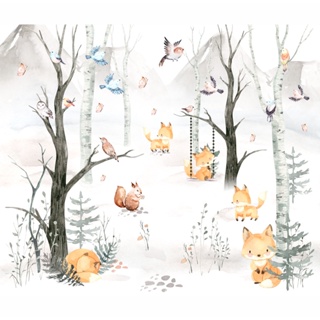 Papel de Parede Autocolante Personalizado Raposa Cute em Oferta na Shopee