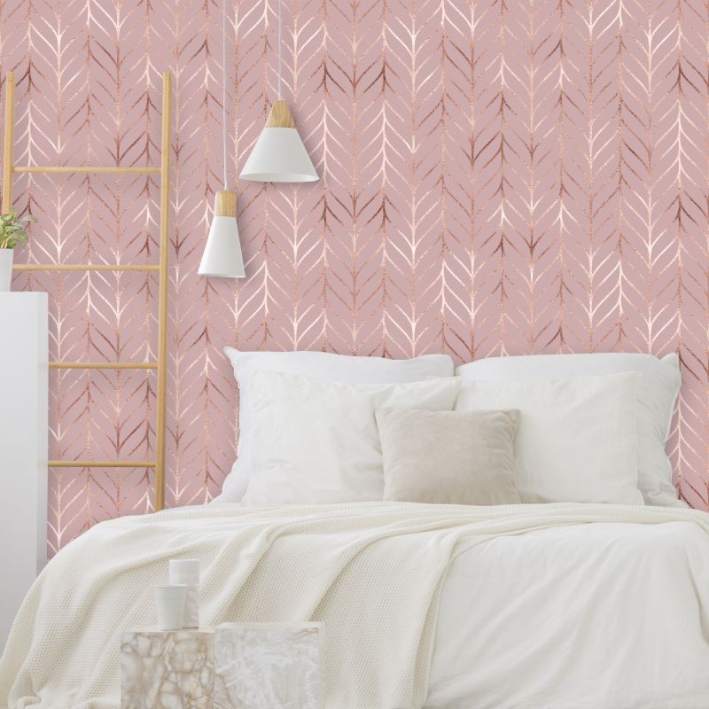 Papel de Parede Geométrico Rose Samira Decoração Quarto Inove em Oferta na Shopee
