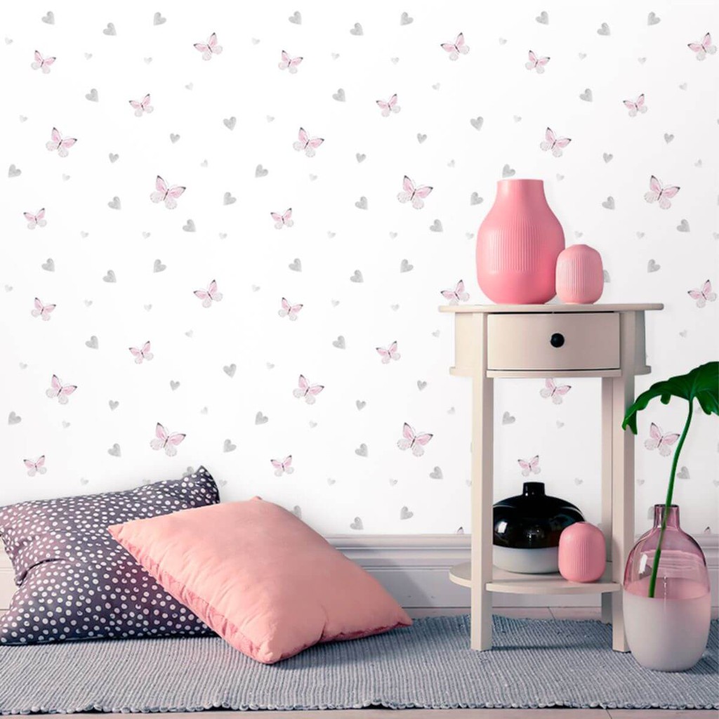 Papel De Parede Autocolante Teen Borboletas Quarto Menina ENVIO IMEDIATO em Oferta na Shopee