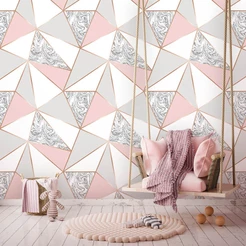 Papel de Parede Rose Mármore