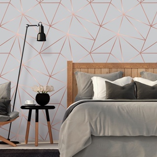 Papel de Parede Grey Cinza com Rose Gold Decoração Inove em Oferta na Shopee