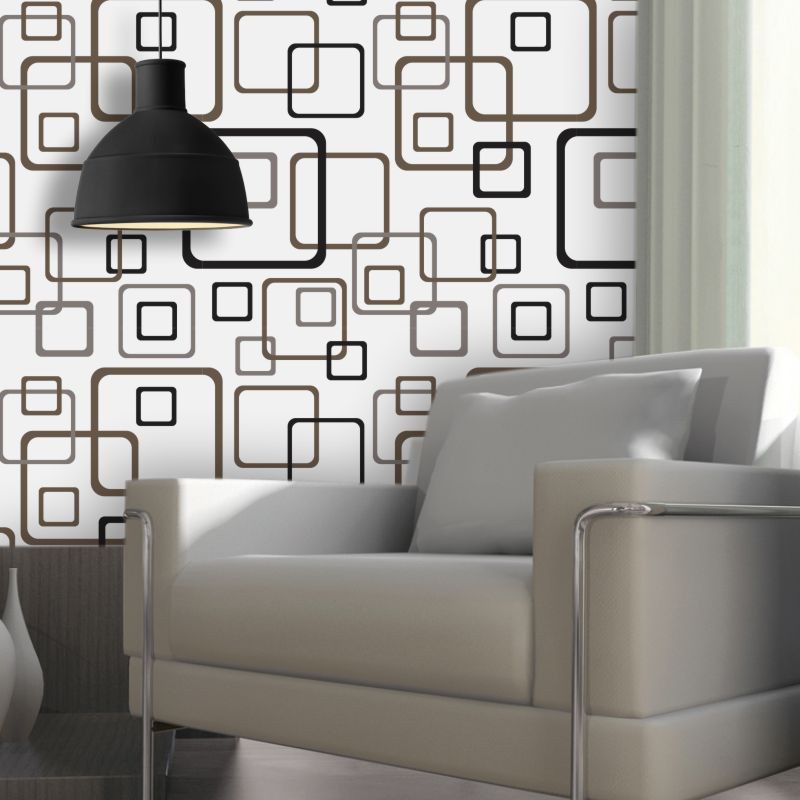 O Papel de Parede Geométrico Cinza, Preto e Marrom - Home & Living