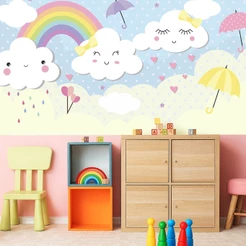 Papel de Parede Personalizado Chuva de Amor