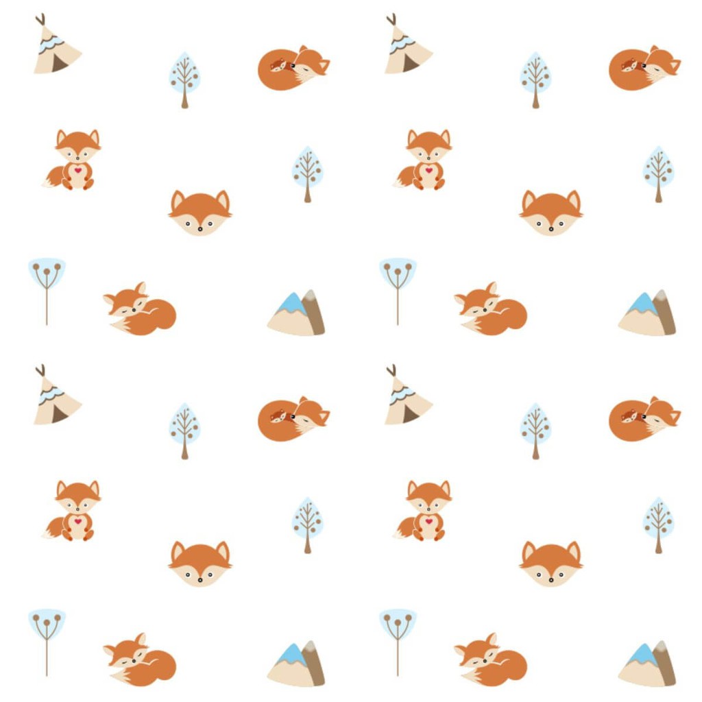 Papel de Parede Autocolante Para Quarto Infaltil Raposinha Baby- Envio Imediato