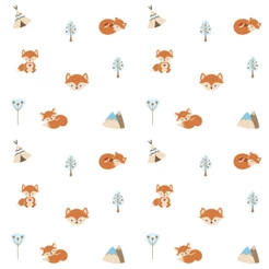 Papel de Parede Autocolante Para Quarto Infaltil Raposinha Baby- Envio Imediato
