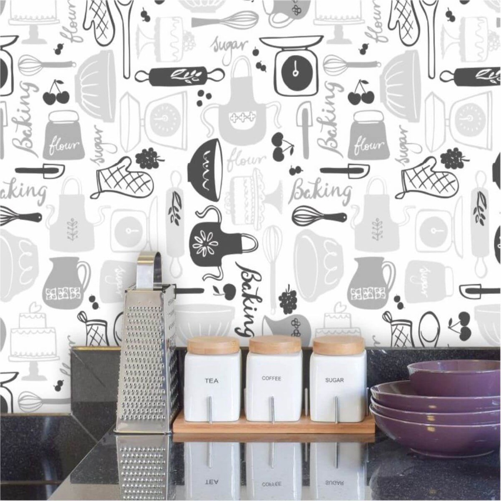 PAPEL DE PAREDE COZINHA UTENSÍLIOS em Oferta na Shopee