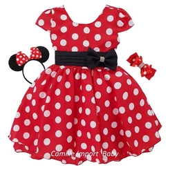 Vestido De Festa Infantil Minnie Vermelho Luxo