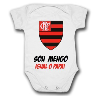 Body de Bebê Personalizado Flamengo Igual o Papai