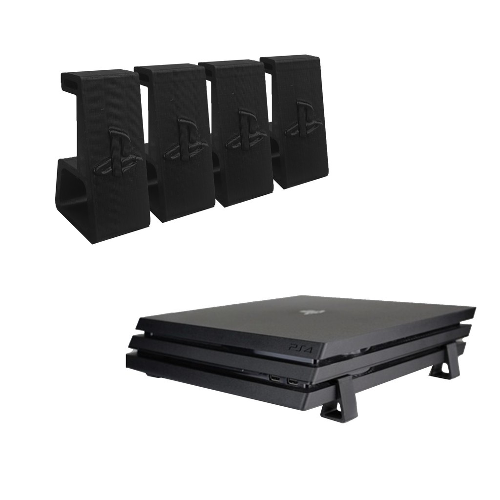 Kit Suporte Horizontal Ps4 Pro Base Apoio Lateral Pezinho