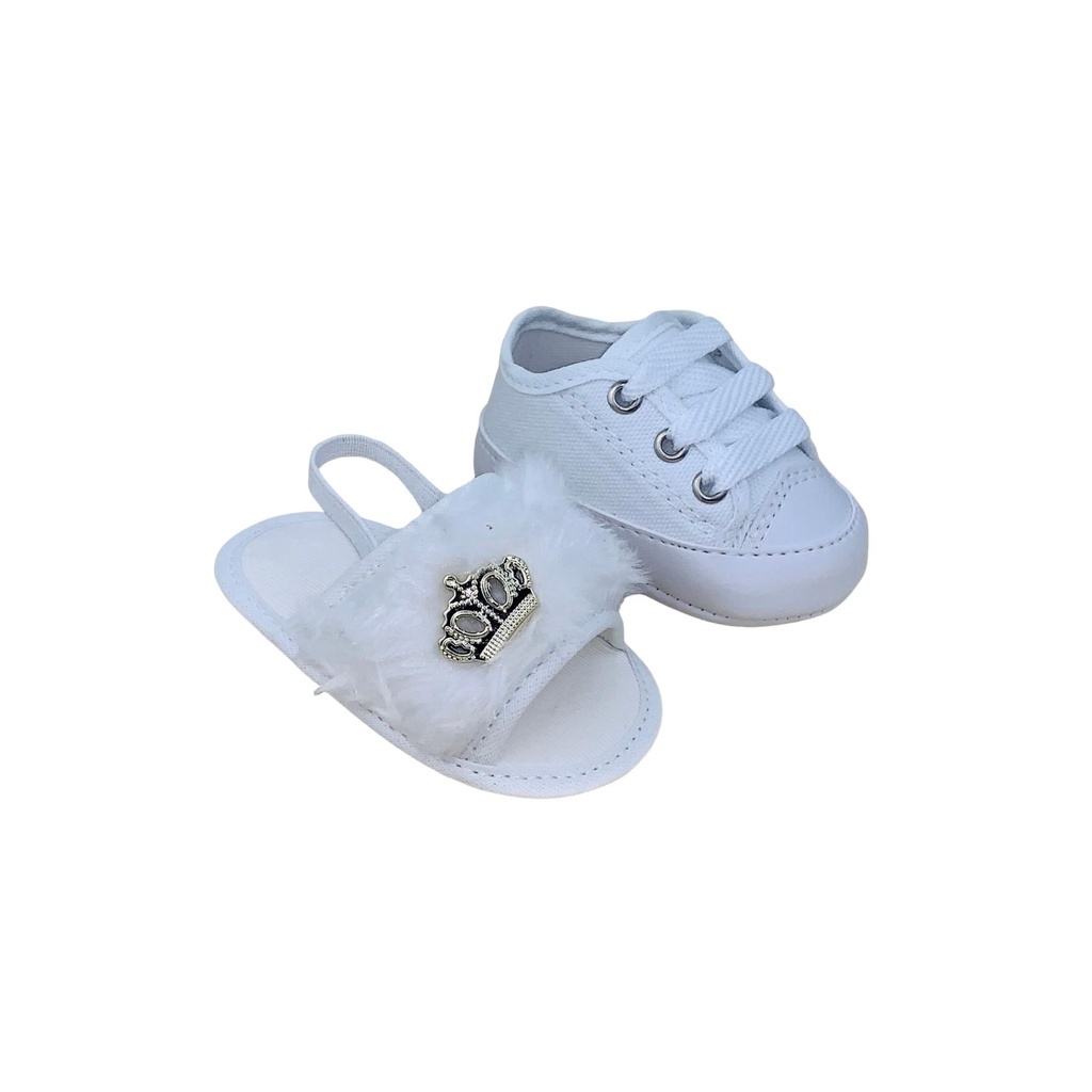Sapatinho de bebê + sandália de bebê do 13 ao 18 direto da fabrica S100 branca e T10