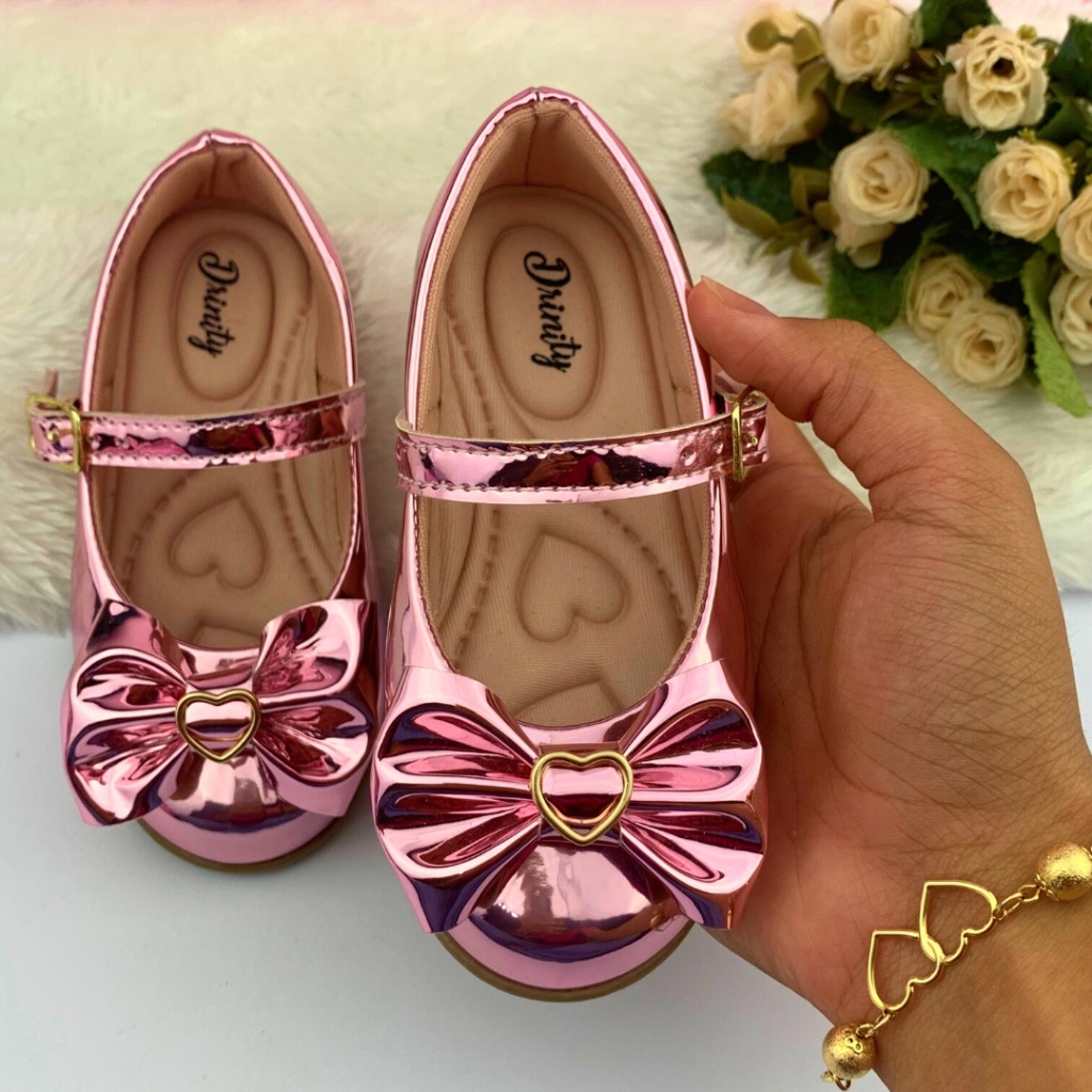 Sapatilha Infantil Feminina Menina Boneca Do 20 Ao 34 SPT-500 Rosê Espelhado Direto da Fábrica em Oferta na Shopee