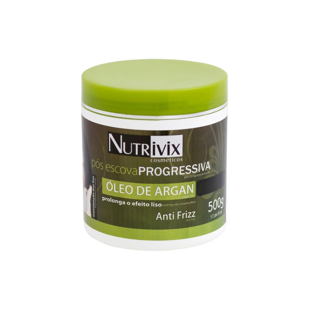Máscara de Tratamento Pós Escova Progressiva Óleo de Argan Nutrivix 500g efeito liso