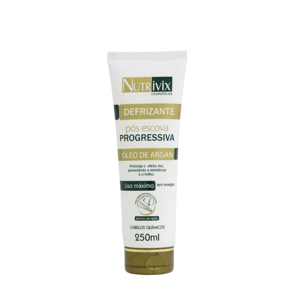 Defrizante Pós escova progressiva Óleo de Argan, Nutrivix liso máximo 250ml