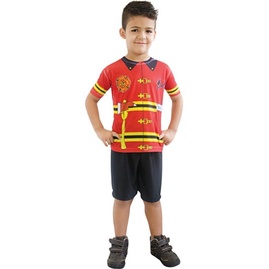 Roupa Infantil Masculino Fantasia Para Festa Tema Bombeiro
