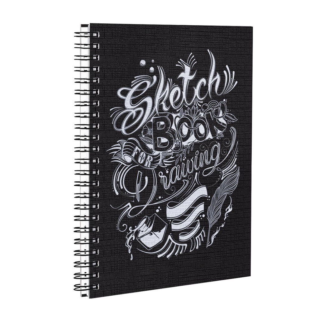 Sketchbook Caderno De Desenho Tipo Linho Preto A4 180g