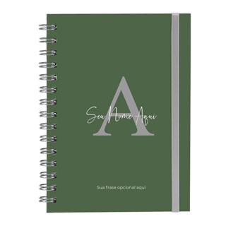 Caderno Personalizado Plus Moderno Cores Verde Militar 100 Folhas 14x20 Cm em Oferta na Shopee