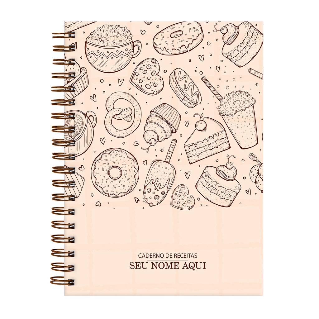 Caderno Personalizado de Receitas Doces Sobremesa 18x25cm em Oferta na Shopee