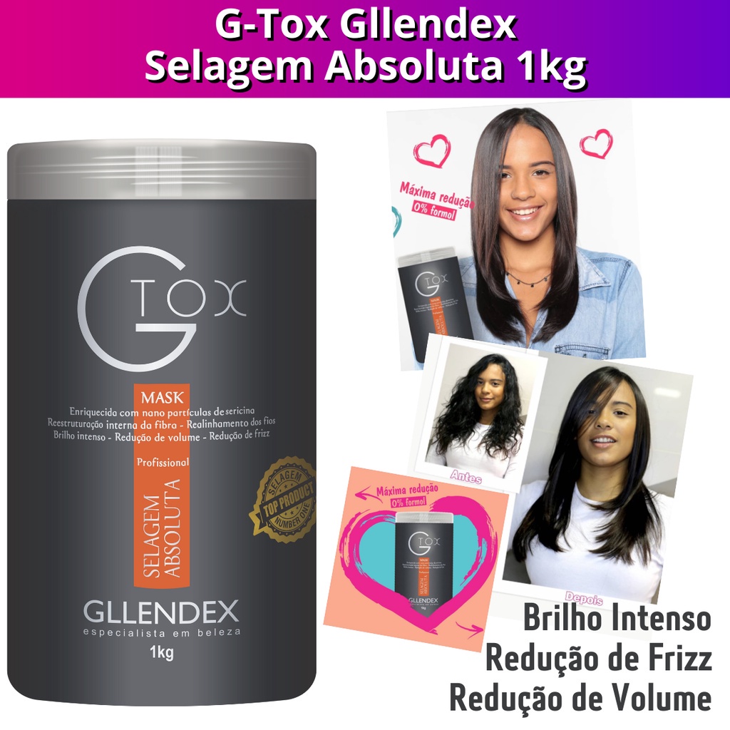 G-tox Selagem Absoluta 1 Kg Gllendex gtox o liso perfeito em Oferta na Shopee