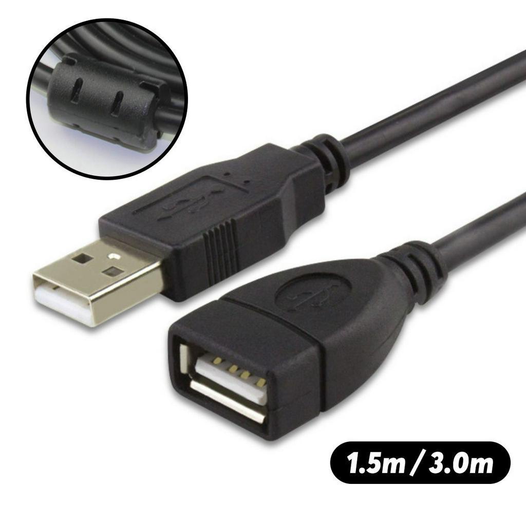 Cabo Extensor USB 2.0 de 1.5m 3.0m 1.5 3 Metros com Filtro Prolongar Aumentar Fio