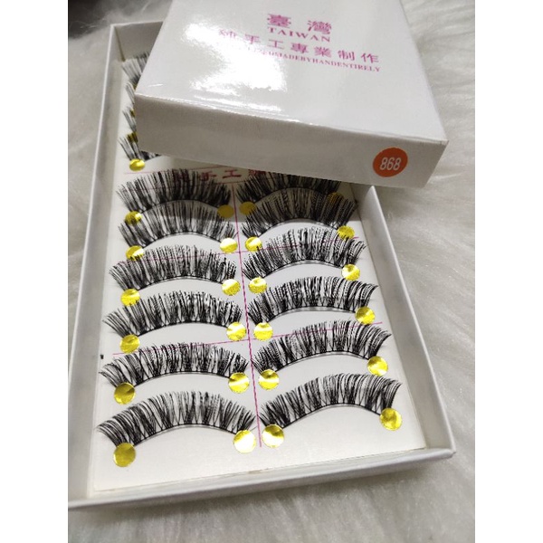 Caixa 10 Pares de Cílios Postiços Naturais - Taiwan Modelos em Oferta na Shopee
