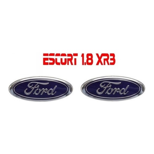 Kit Adesivo Escort 1.8 Xr3 Vermelho + Emblema Ford Grade E M