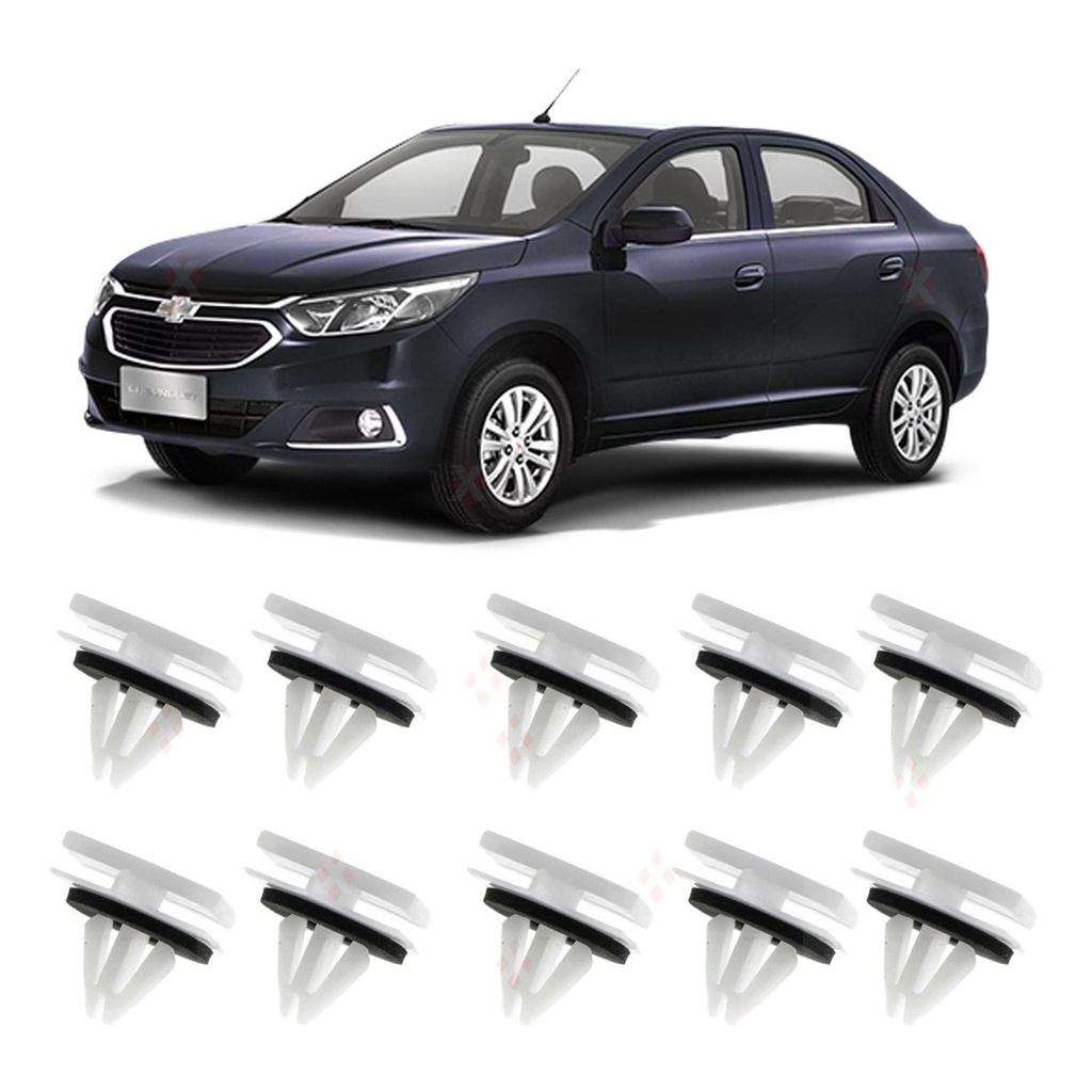 10 Grampo Presilha Spoiler Lateral Parachoque Cobalt Cruze