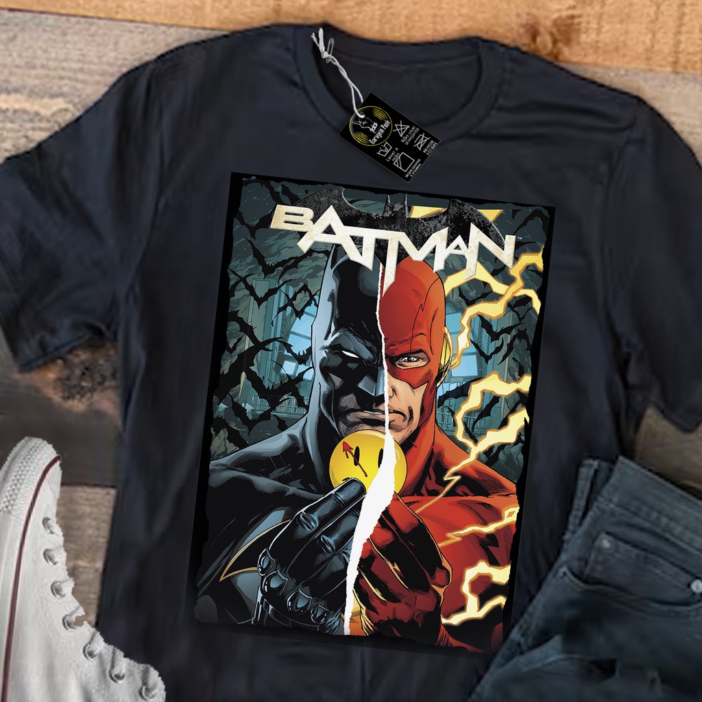 Camiseta Algodão Unissex Batman e The Flash Camisa  100% Algodão