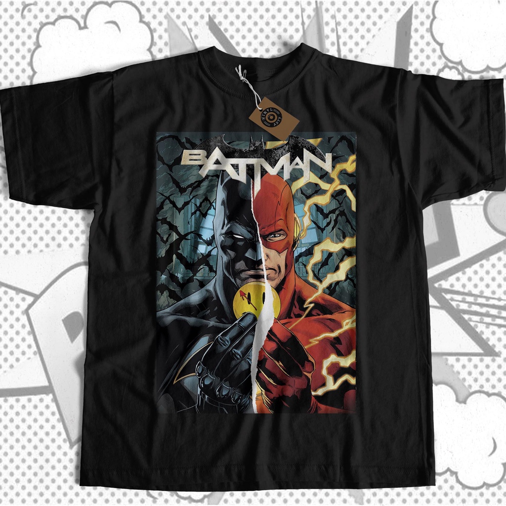 Camiseta Algodão Unissex The Flash e Batman - Camisa The Flash e Batman  100% Algodão