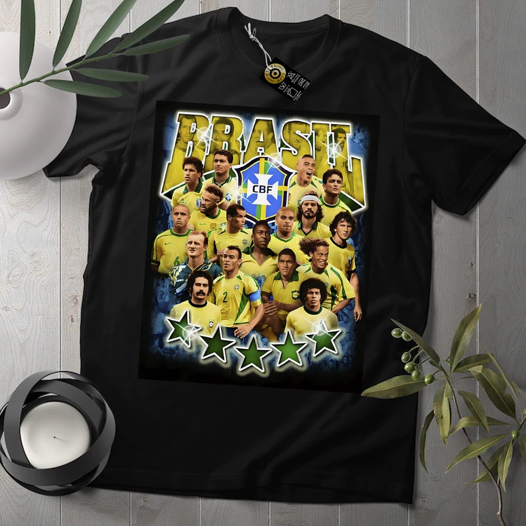 Camiseta Algodão Unissex lendas do Brasil Camisa Legends Brasil Futebol  100% Algodão