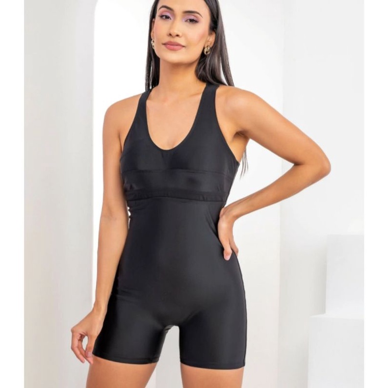 Maio de Hidroginástica perninha com bojo totalmente forrado