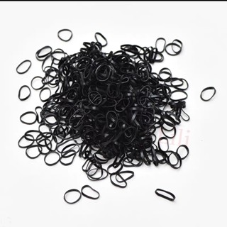 3 pacote elásticos preto pequenos de silicone para cabelo