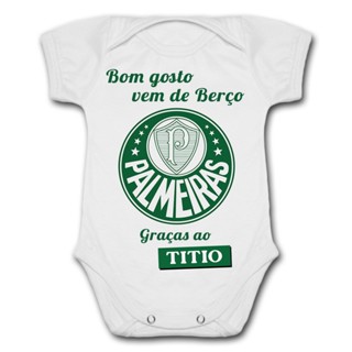 Body de Bebê Personalizado Palmeiras Bom Gosto Vem de Berço Graças Ao Titio