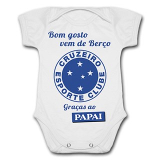 Body de Bebê Personalizado Cruzeiro Bom Gosto Vem de Berço Graças Ao Papai