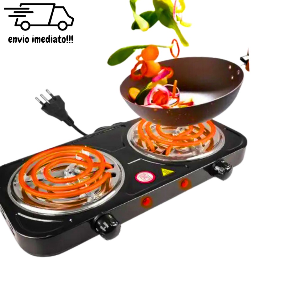 Fogão Portátil Elétrico Bocas Duplas de Indução Fogareiro Cooktop 2 bocas de 2000W e 5 temperaturas 110V/127V