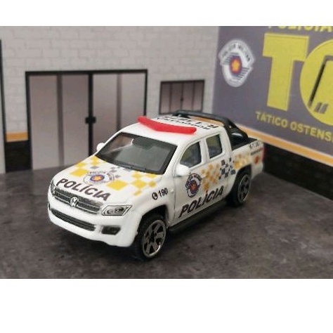 VIATURA POLÍCIA 🚔 RODOVIÁRIA ESTADUAL DE SP TOR VW AMAROCK CALIFÓRNIA JR ESCALA 1.64 TAMANHO 7CM
