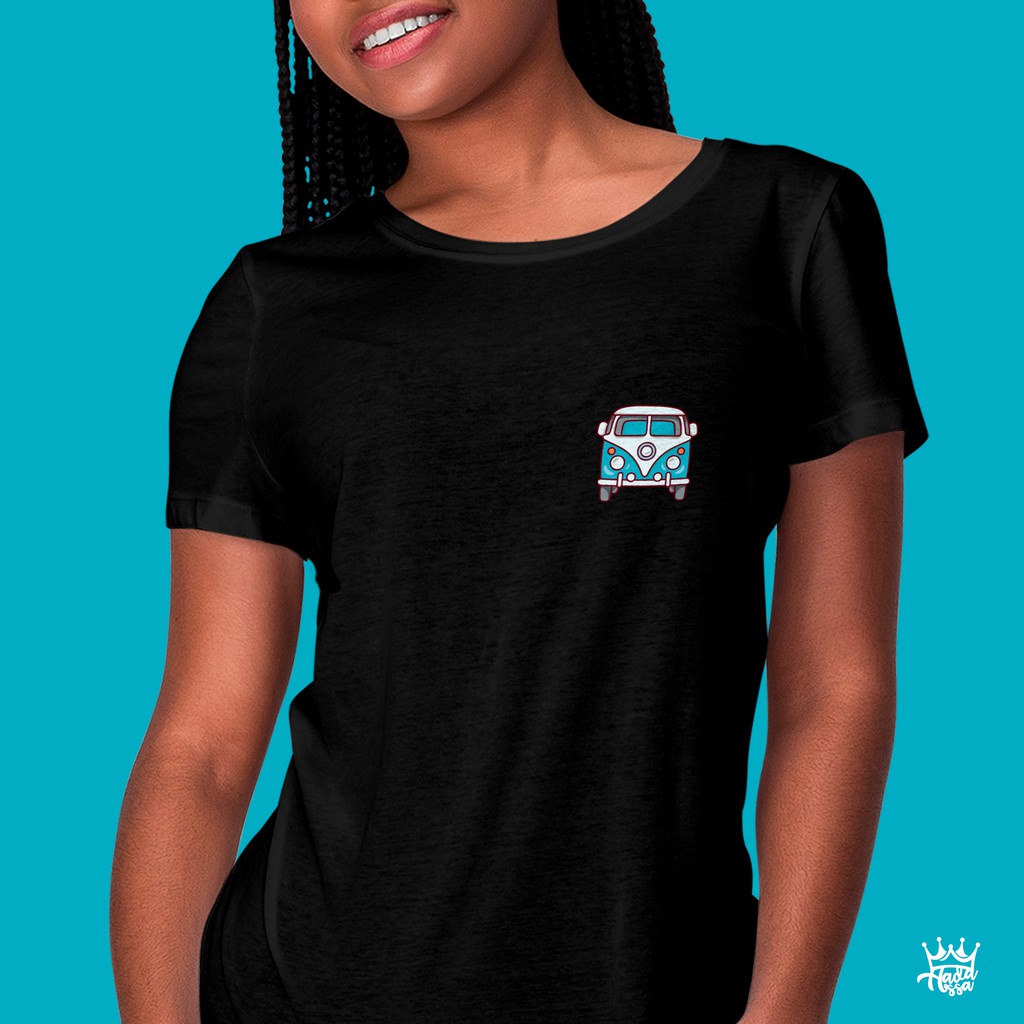 Babylook feminina de Viscolycra Kombi colorida minimalista I Camiseta masculina minimalista