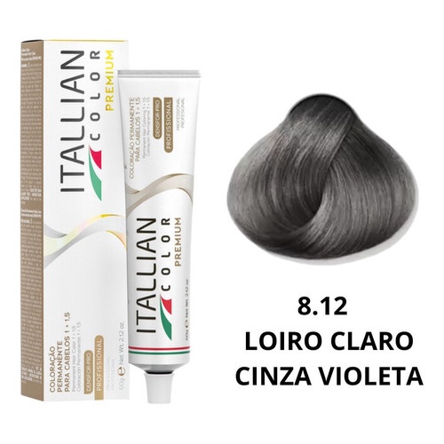 Coloração Italian Premium 8.12 Loiro Claro Cinza Violeta