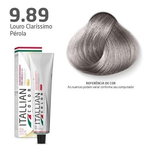 Coloração Itallian Color 60g Profissional Tom 9.89 Louro Claríssimo Perola em Oferta na Shopee
