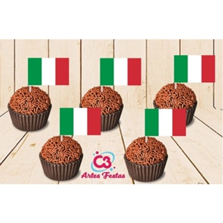 Bandeira Itália 50 Topper Tag Para Docinhos E Salgados em Oferta na Shopee