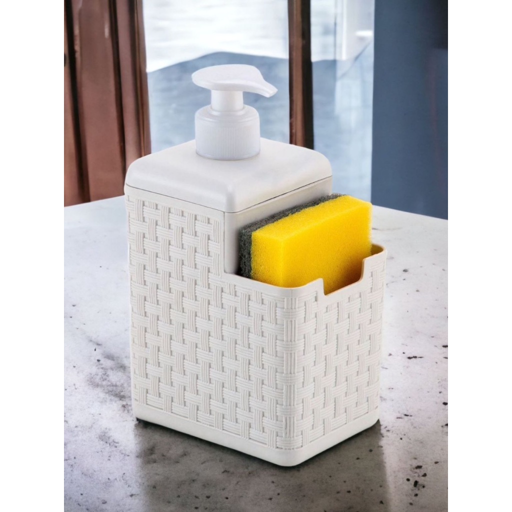 Porta Detergente e Esponja Rattan Dispenser com Suporte P/ Bucha Sabonete em Oferta na Shopee