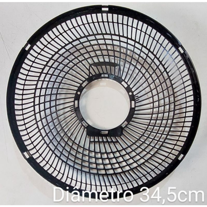 Grade traseira + dianteira 34,5cm p/ Ventilador Mondial 30cm preta original