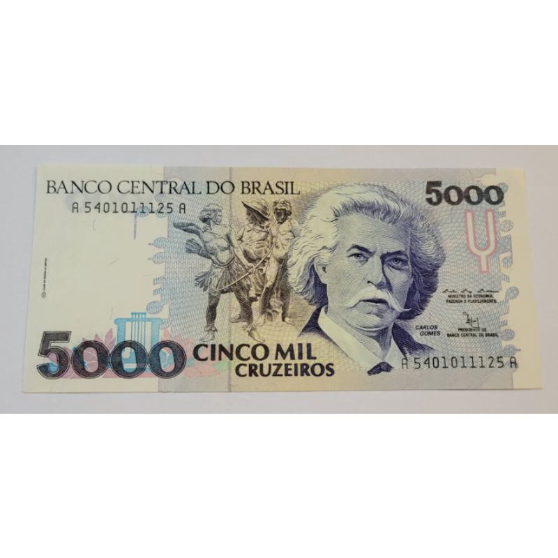 C219 Cedula Antiga de 5 mil Cruzeiros / Carlos Gomes 1990